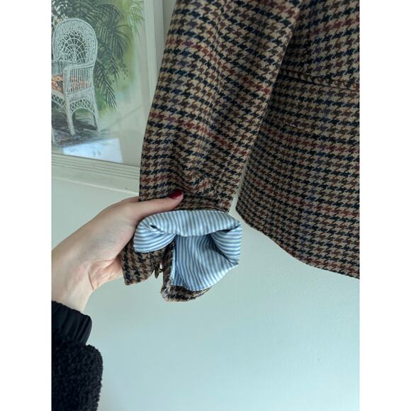J. CREW Wool Blend Schoolboy Blazer in Camel Multi Houndstooth Size 6 - Picture 6 of 9